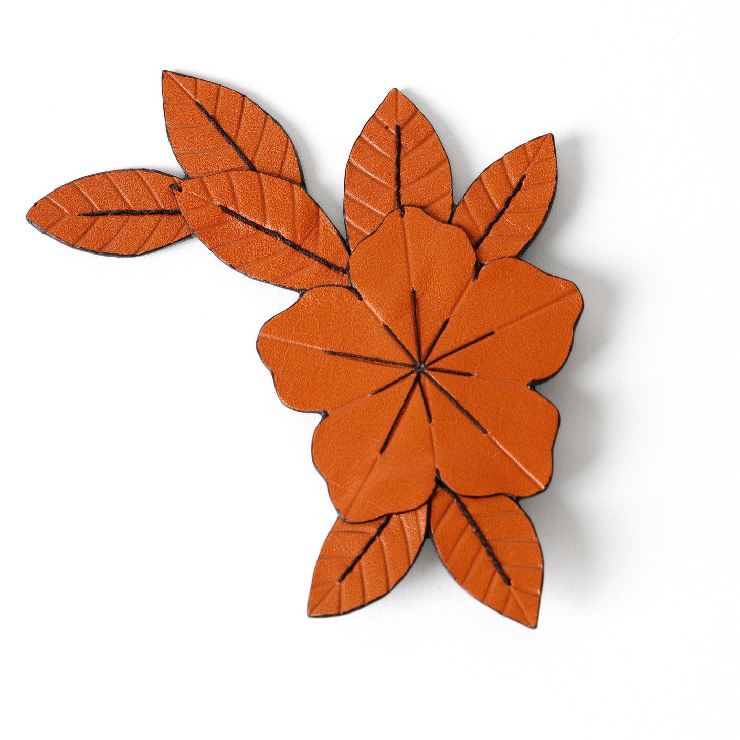 Leather brooch