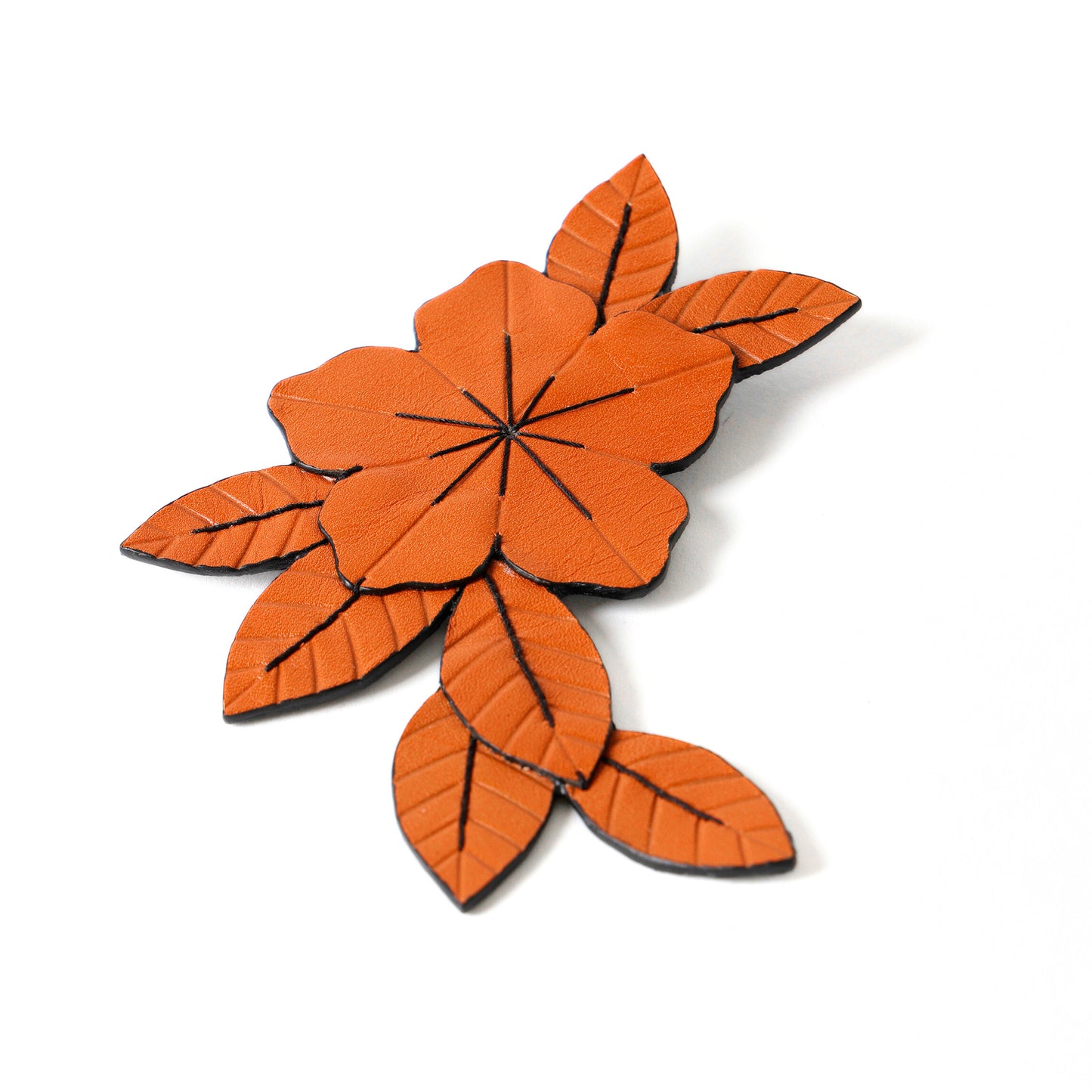 Leather brooch