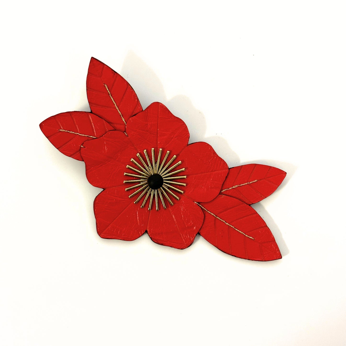 Leather brooch
