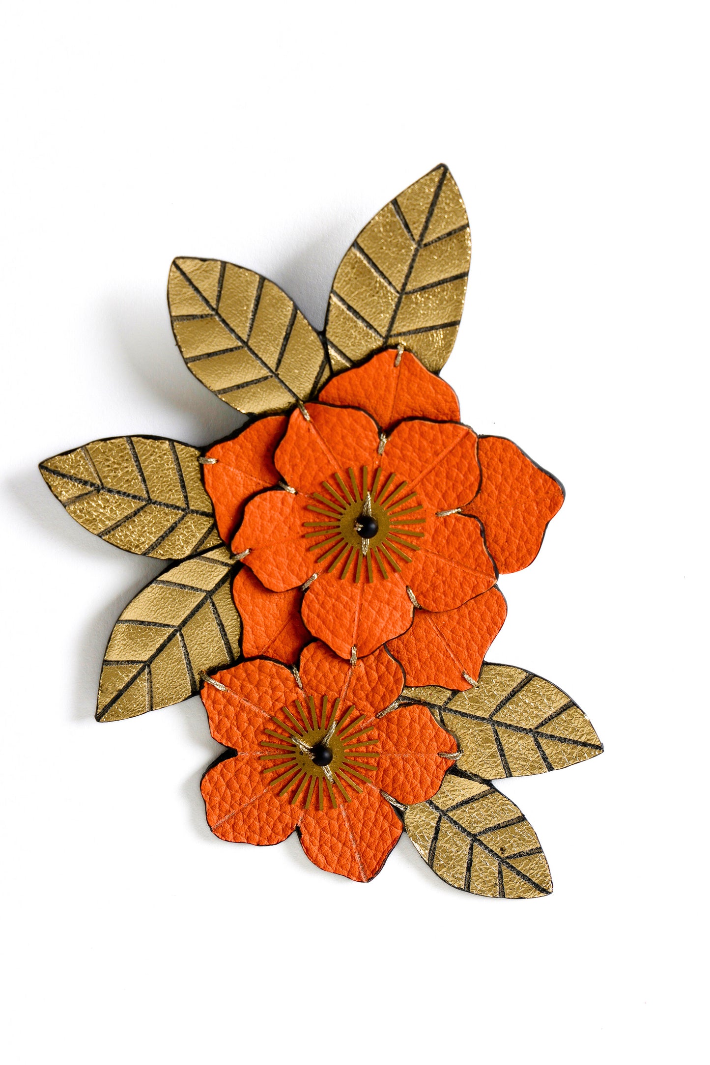 Leather brooch
