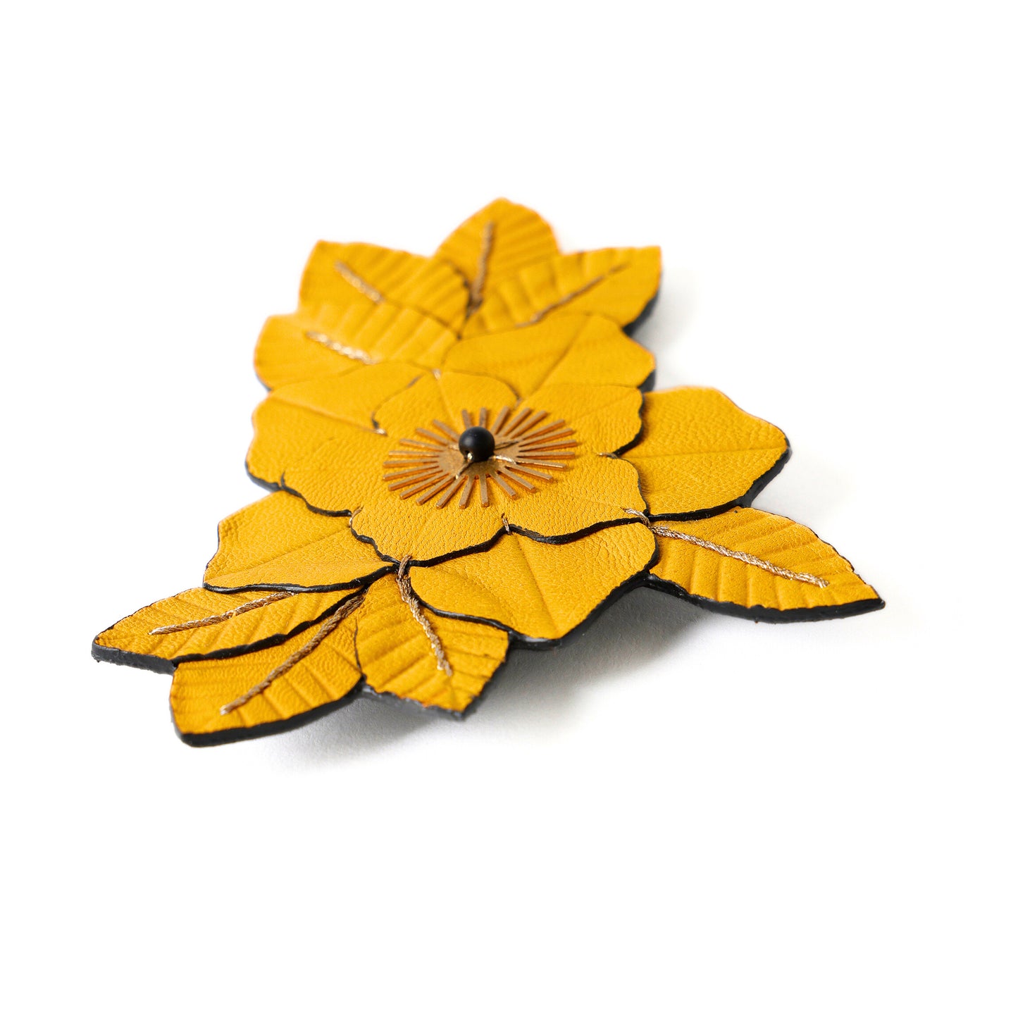 Leather brooch