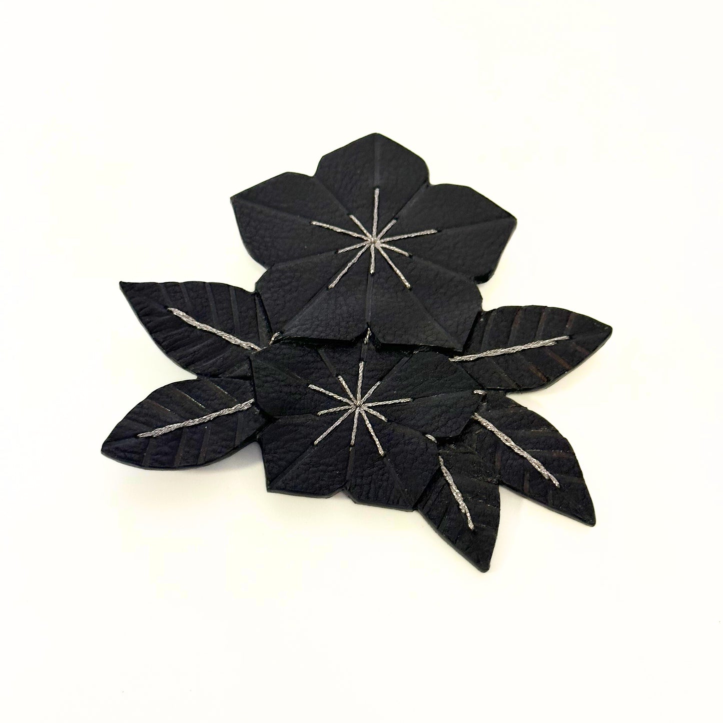 Leather brooch