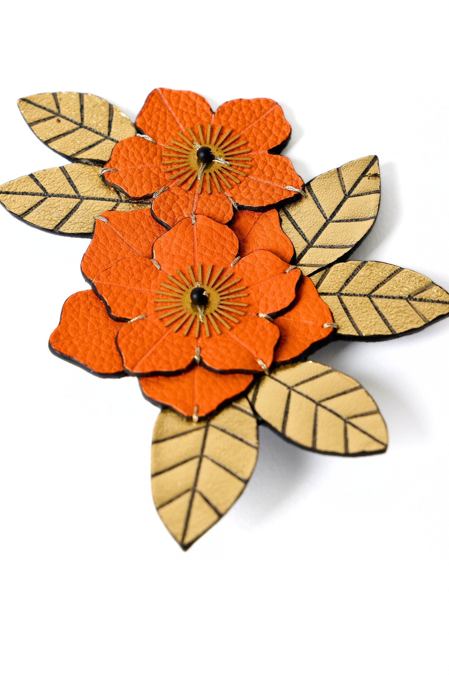 Leather brooch