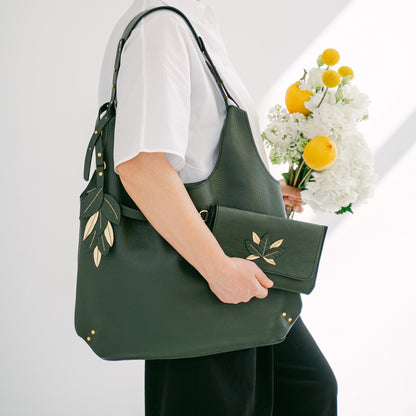 Ava - Vertical leather tote
