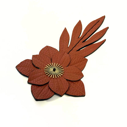 Leather brooch