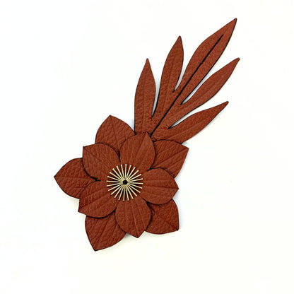 Leather brooch