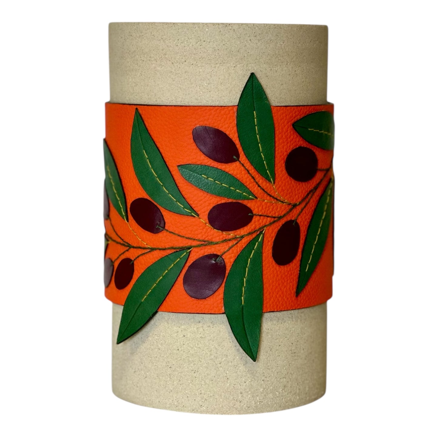 VASE CYLINDRIQUE OLIVE